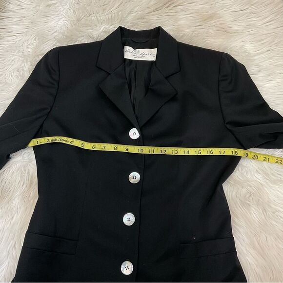 VTG Alan Austin Women's Black 100% Wool Classic Blazer Jacket Italy S - Picture 12 of 15